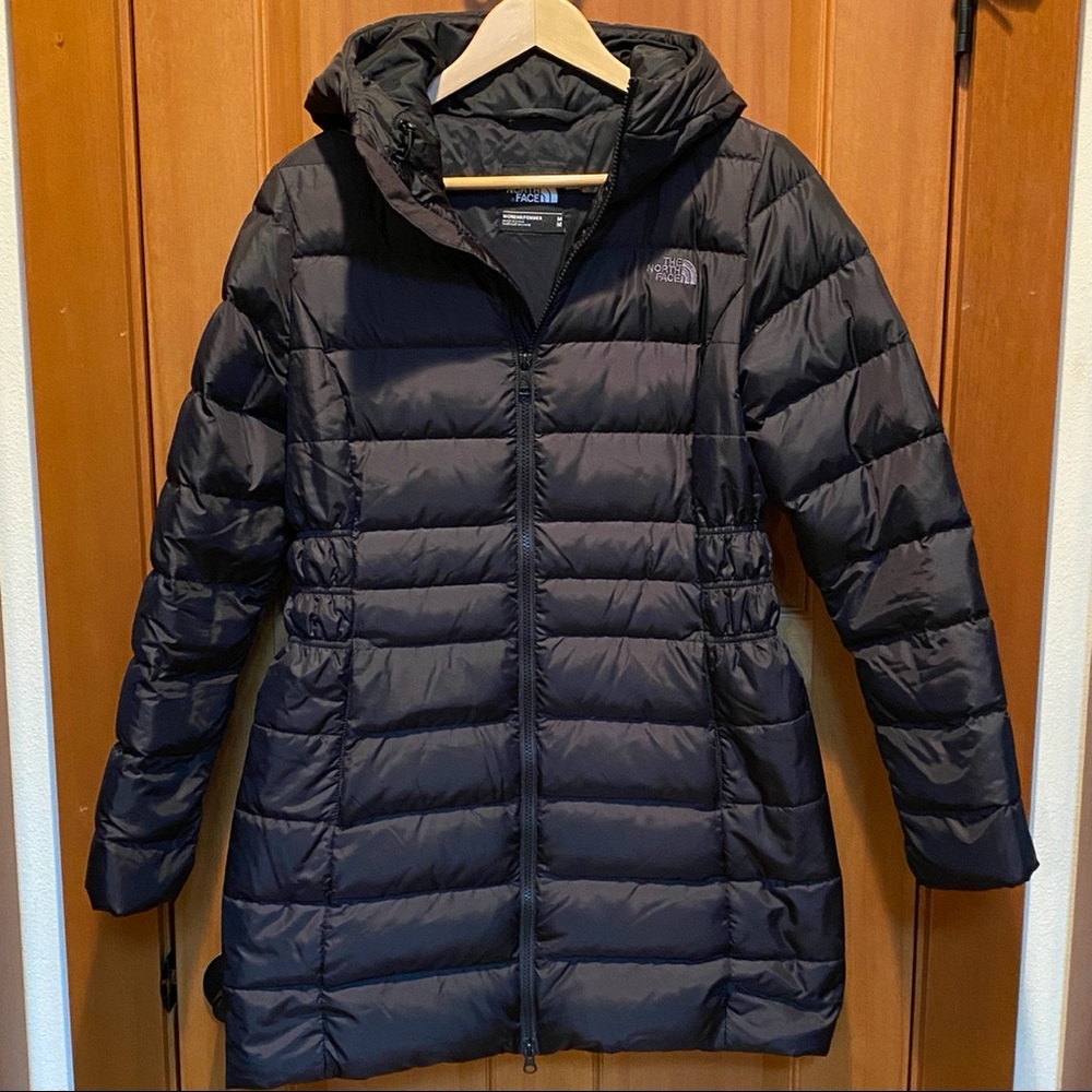 North Face women’s black long puffy